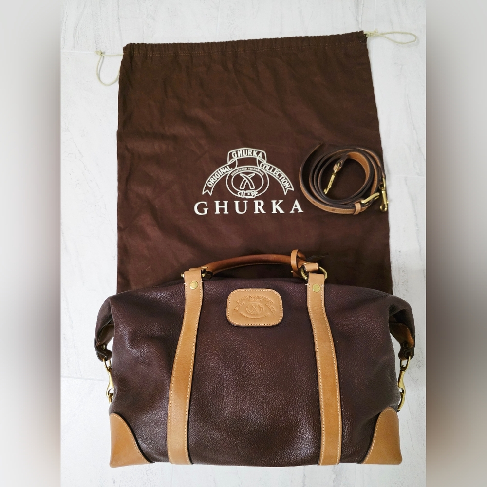 EUC Ghurka Mini Cav 585 Brown Leather Bag